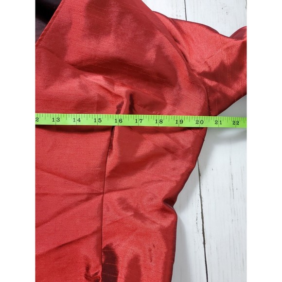 Coldwater Creek Women’s Red Wrap Top Size Small Long Sleeve Shimmery Blouse - Picture 7 of 7